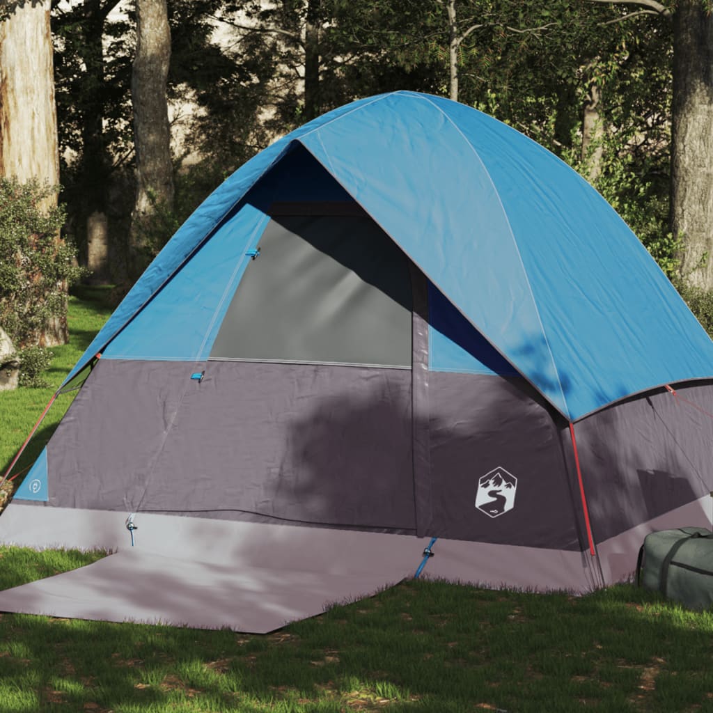 Tenda da Campeggio a Cupola per 4 Persone Blu Impermeabile 94700