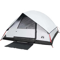 Tenda Campeggio a Cupola 4 Persone Bianca Tessuto Impermeabile 94702