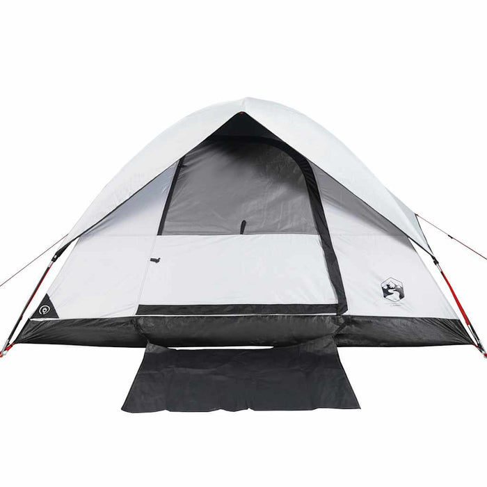 Tenda Campeggio a Cupola 4 Persone Bianca Tessuto Impermeabile 94702