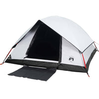 Tenda Campeggio a Cupola 4 Persone Bianca Tessuto Impermeabile 94702