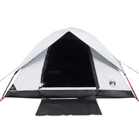 Tenda Campeggio a Cupola 4 Persone Bianca Tessuto Impermeabile 94702