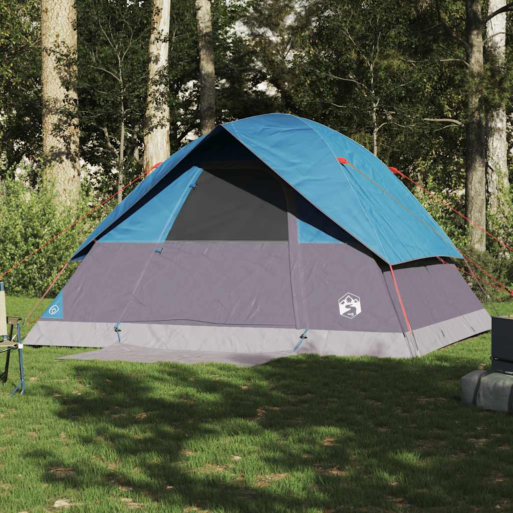 Tenda da Campeggio a Cupola per 4 Persone Blu Impermeabile 94704