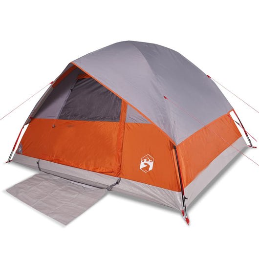 Tenda da Campeggio a Cupola 6 Persone Grigio e Arancione 94705