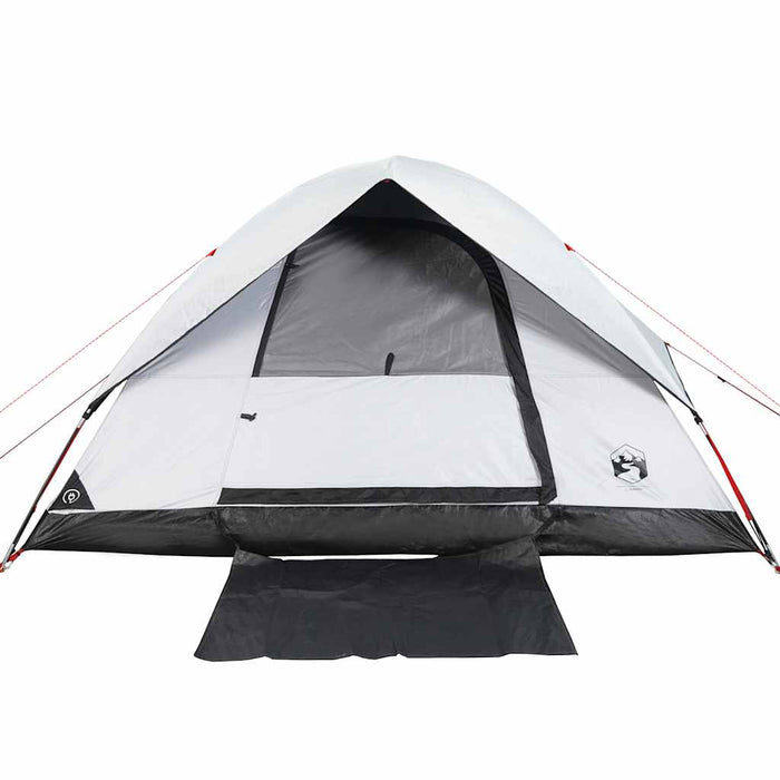 Tenda Familiare a Cupola 6 Persone Bianca Tessuto Impermeabile 94706