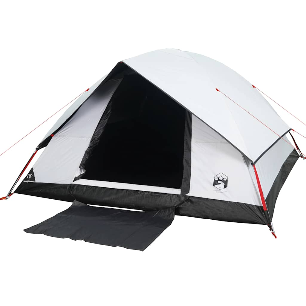 Tenda Familiare a Cupola 6 Persone Bianca Tessuto Impermeabile 94706