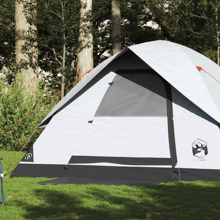 Tenda Familiare a Cupola 6 Persone Bianca Tessuto Impermeabile 94706