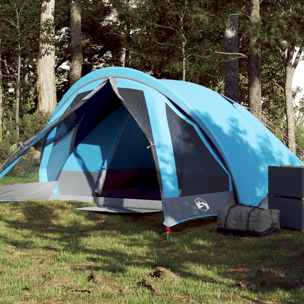 Tenda da Campeggio a Cabina per 4 Persone Blu Impermeabile 94714