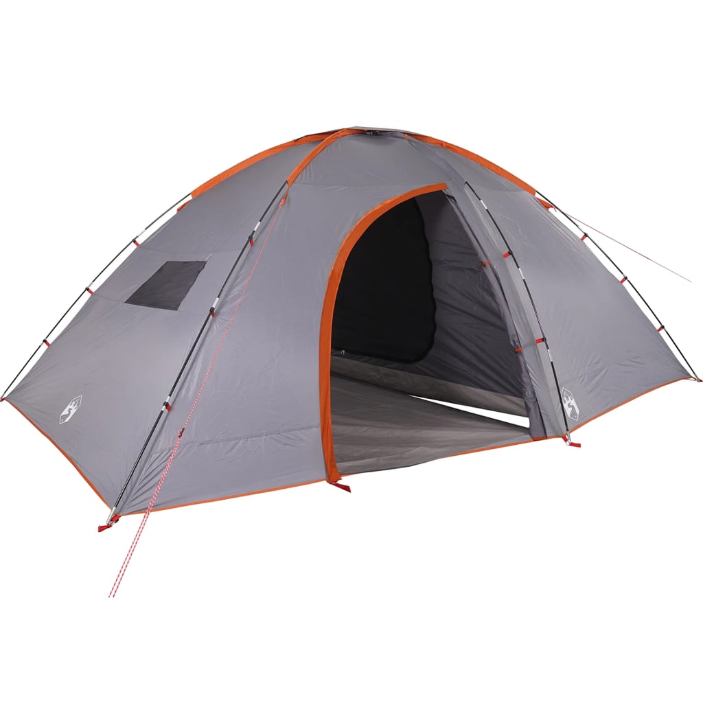 Tenda da Campeggio 8 Persone Grigio e Arancione Impermeabile 94718