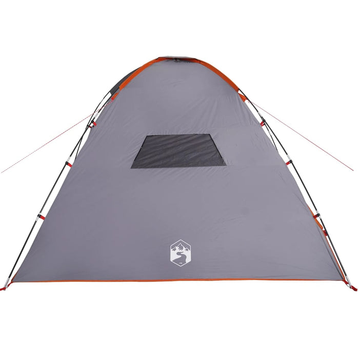 Tenda da Campeggio 8 Persone Grigio e Arancione Impermeabile 94718