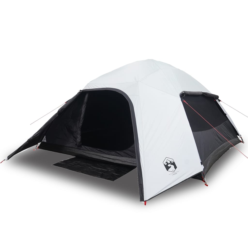 Tenda Campeggio a Cupola 4 Persone Bianca Tessuto Impermeabile 94722