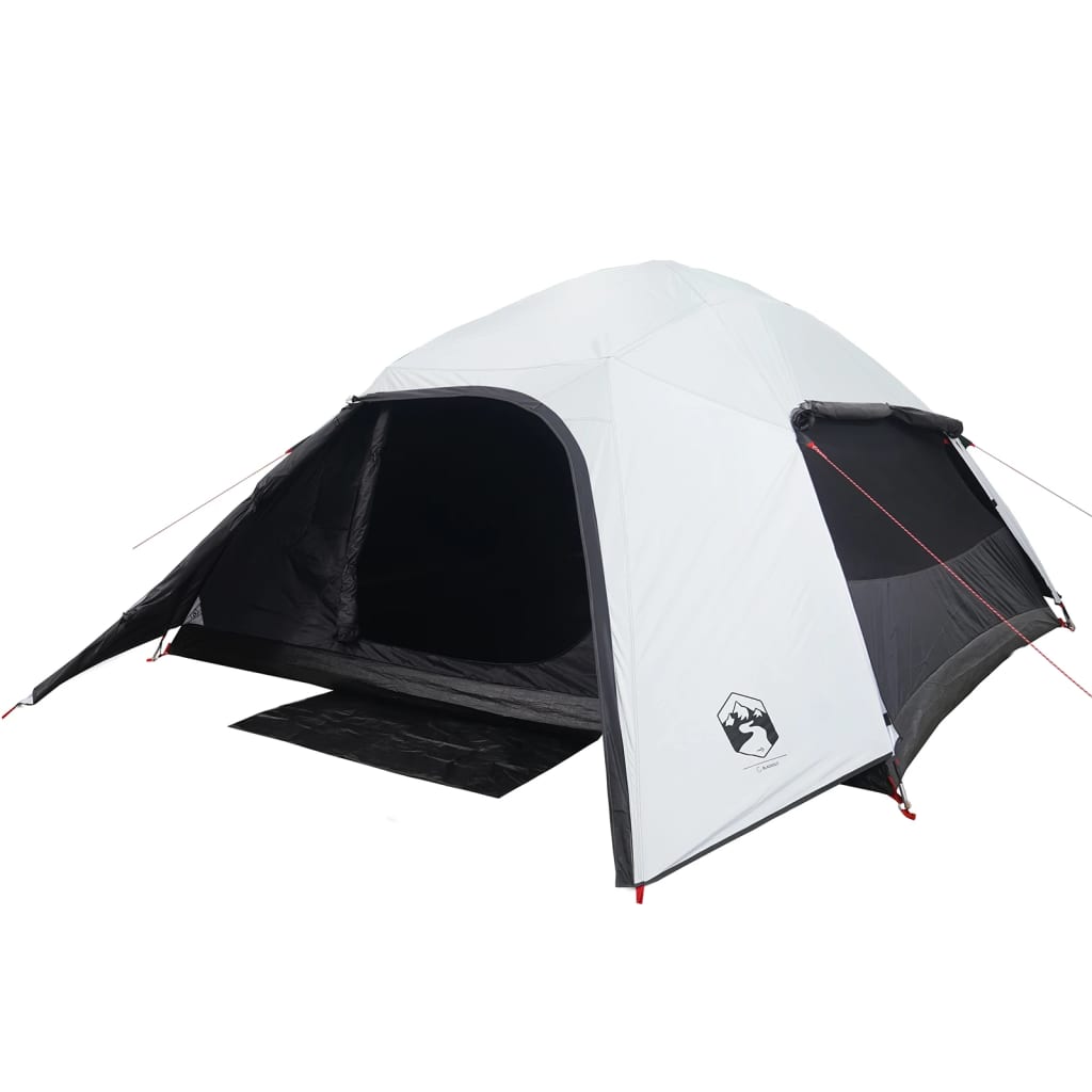 Tenda Campeggio a Cupola 4 Persone Bianca Tessuto Impermeabile 94722