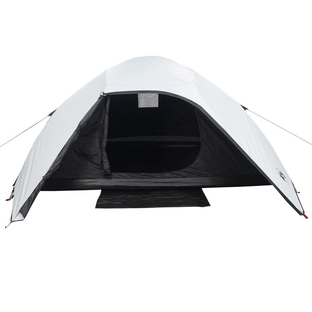 Tenda Campeggio a Cupola 4 Persone Bianca Tessuto Impermeabile 94722