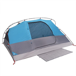 Tenda da Campeggio a Cupola per 4 Persone Blu Impermeabile 94728