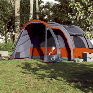 Tenda Familiare per 6 Persone Grigio e Arancione Impermeabile 94733