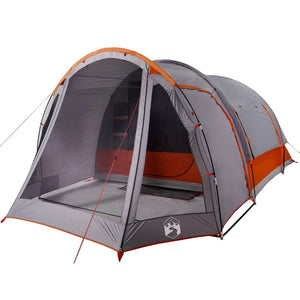 Tenda Familiare per 6 Persone Grigio e Arancione Impermeabile 94733