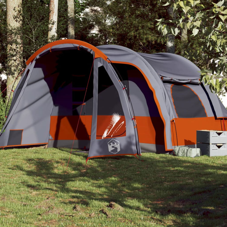 Tenda Familiare per 6 Persone Grigio e Arancione Impermeabile 94733