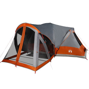 Tenda Familiare Tipi 8 Persone Grigia e Arancione Impermeabile 94739