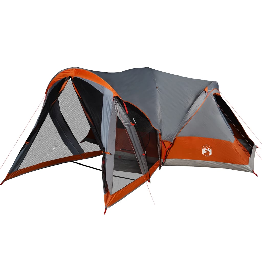 Tenda Familiare Tipi 8 Persone Grigia e Arancione Impermeabile 94739