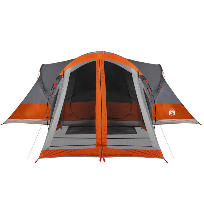 Tenda Familiare Tipi 8 Persone Grigia e Arancione Impermeabile 94739