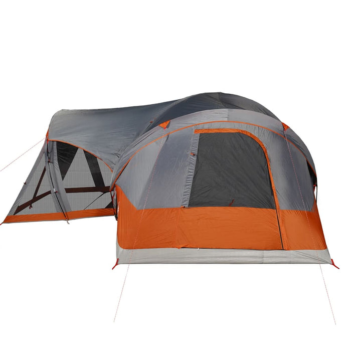 Tenda Familiare Tipi 8 Persone Grigia e Arancione Impermeabile 94739