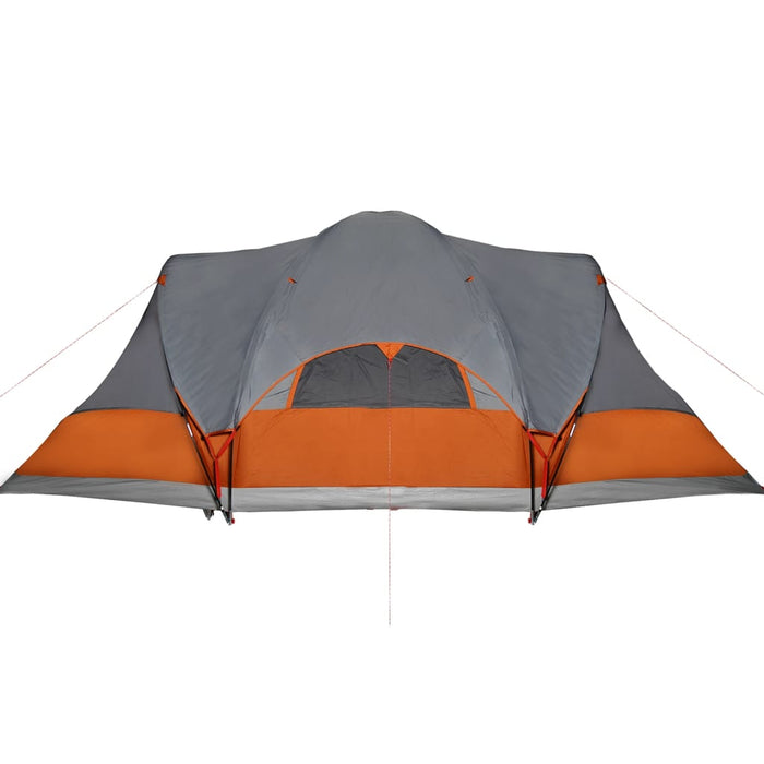 Tenda Familiare Tipi 8 Persone Grigia e Arancione Impermeabile 94739