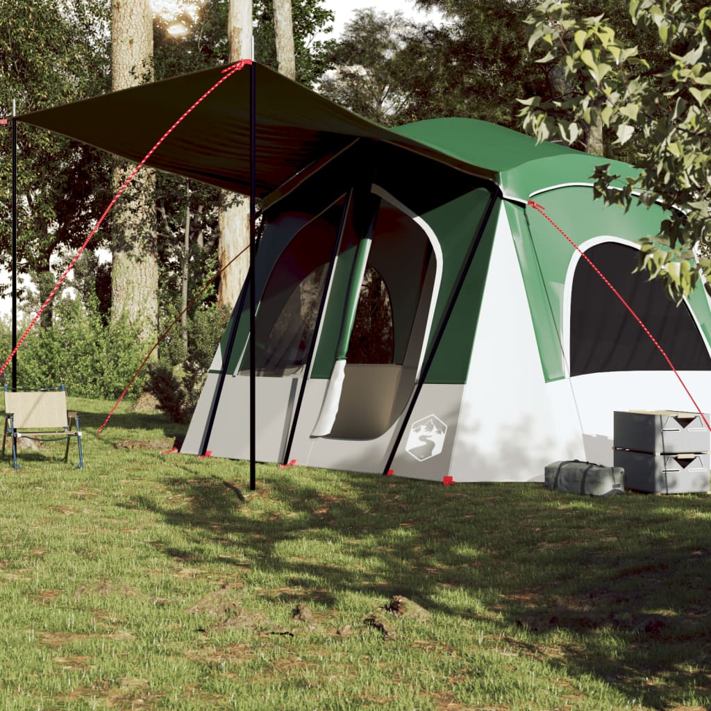 Tenda da Campeggio a Cabina per 5 Persone Verde Impermeabile 94752