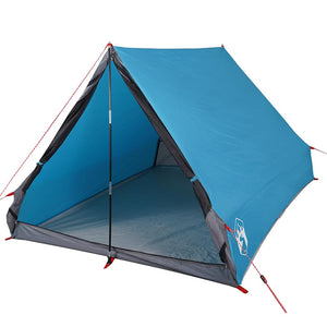 Tenda da Campeggio Telaio ad A per 2 Persone Blu Impermeabile 94756