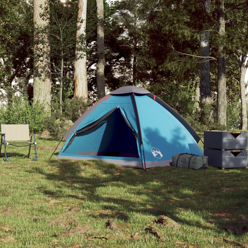 Tenda da Campeggio a Cupola per 2 Persone Blu Impermeabile 94760