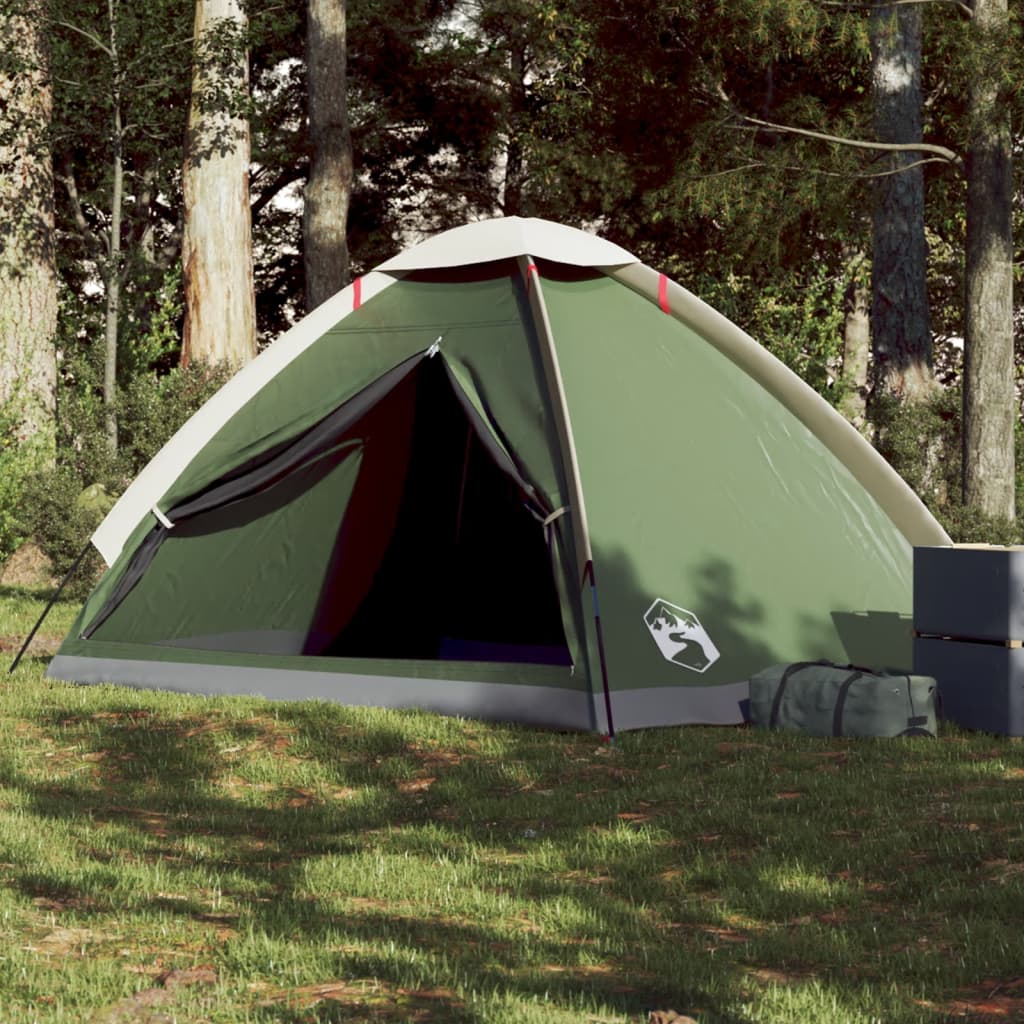 Tenda da Campeggio a Cupola per 4 Persone Verde Impermeabile 94762