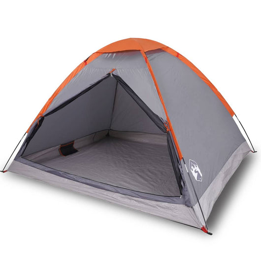 Tenda da Campeggio a Cupola 4 Persone Grigio e Arancione 94764