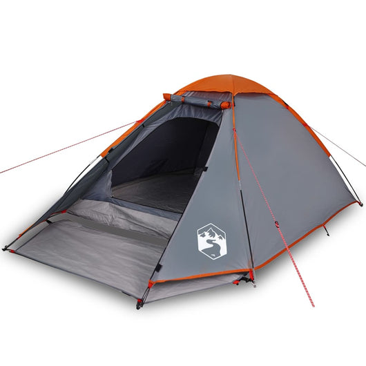 Tenda da Campeggio a Cupola 2 Persone Grigio e Arancione 94767