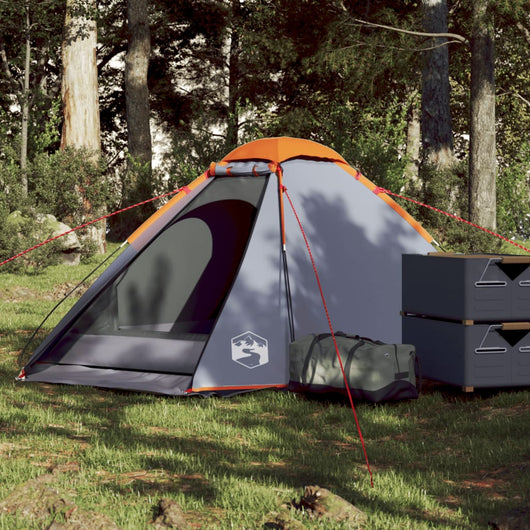 Tenda da Campeggio a Cupola 2 Persone Grigio e Arancione 94767