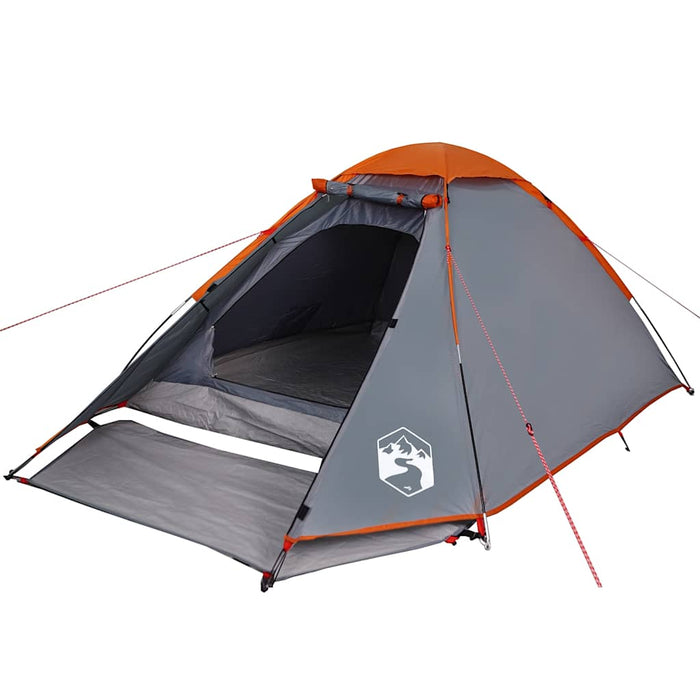 Tenda da Campeggio a Cupola 4 Persone Grigio e Arancione 94771