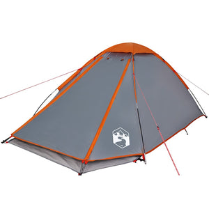 Tenda da Campeggio a Cupola 4 Persone Grigio e Arancione 94771