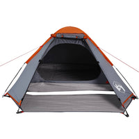 Tenda da Campeggio a Cupola 4 Persone Grigio e Arancione 94771