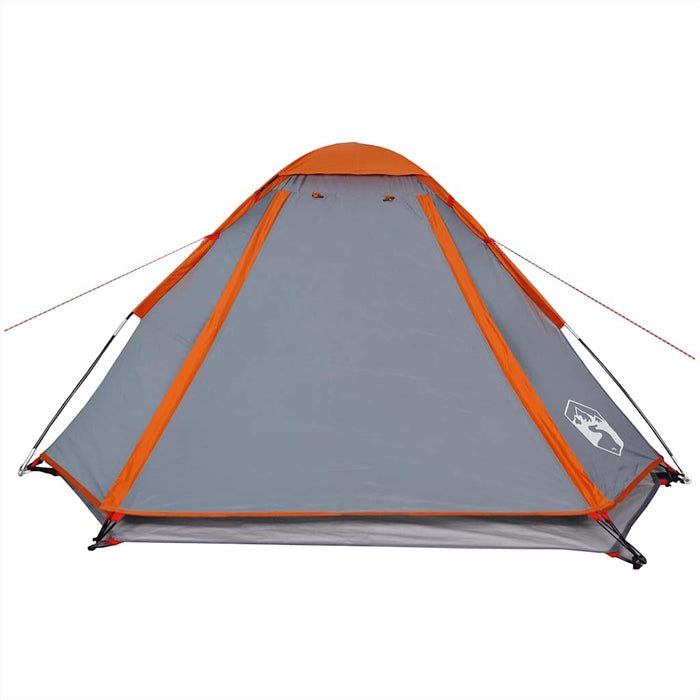 Tenda da Campeggio a Cupola 4 Persone Grigio e Arancione 94771