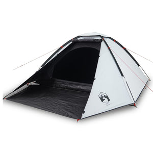 Tenda Campeggio a Cupola 4 Persone Bianca Tessuto Impermeabile 94772