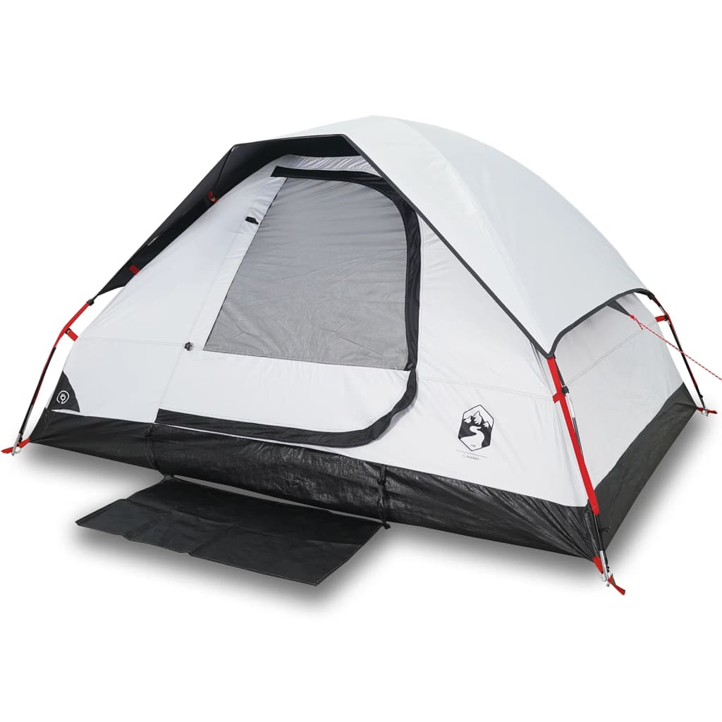 Tenda Campeggio a Cupola 2 Persone Bianca Tessuto Impermeabile 94776