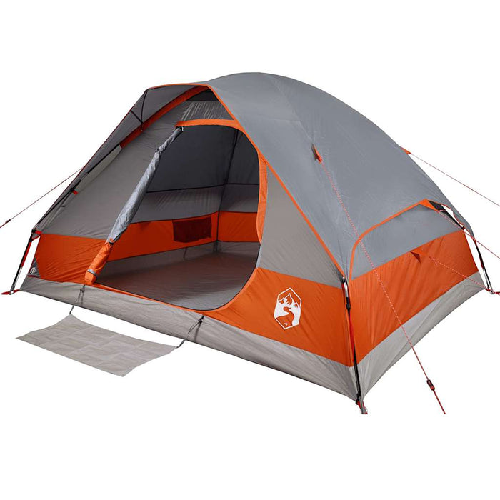 Tenda da Campeggio a Cupola 4 Persone Grigio e Arancione 94779