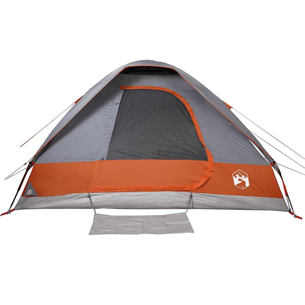 Tenda da Campeggio a Cupola 4 Persone Grigio e Arancione 94779