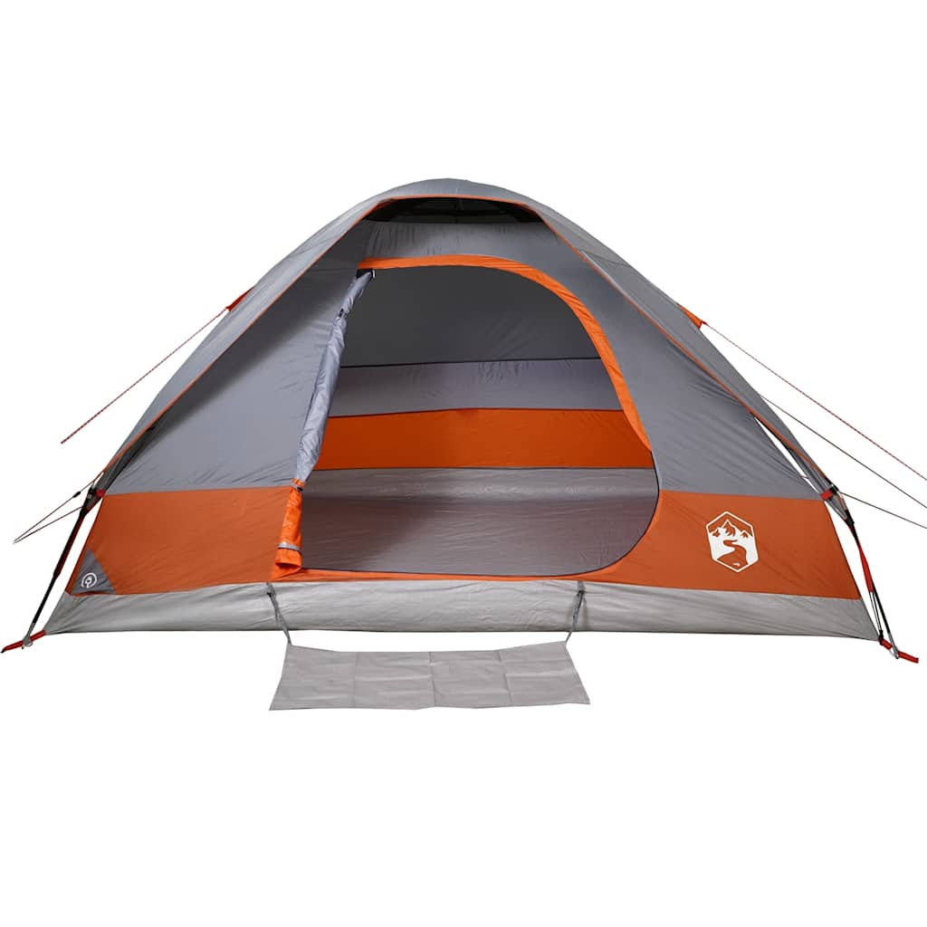 Tenda da Campeggio a Cupola 4 Persone Grigio e Arancione 94779