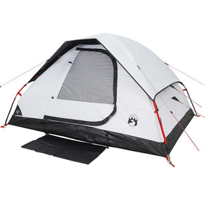 Tenda Campeggio a Cupola 4 Persone Bianca Tessuto Impermeabile 94780