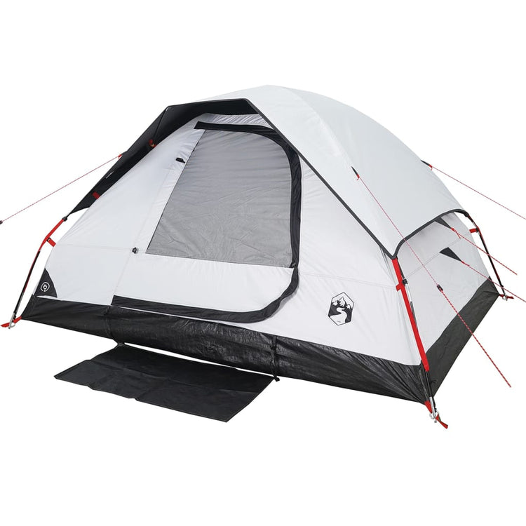 Tenda Campeggio a Cupola 4 Persone Bianca Tessuto Impermeabile 94780