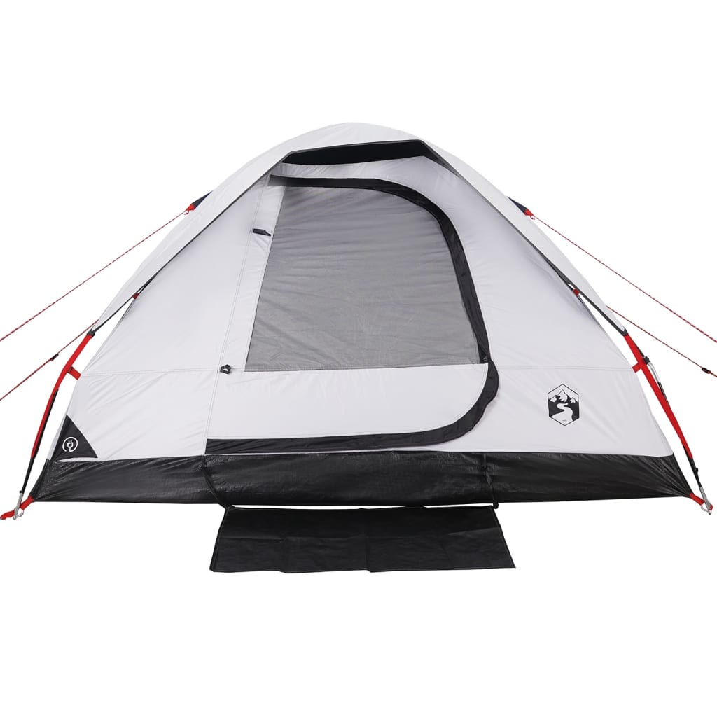 Tenda Campeggio a Cupola 4 Persone Bianca Tessuto Impermeabile 94780