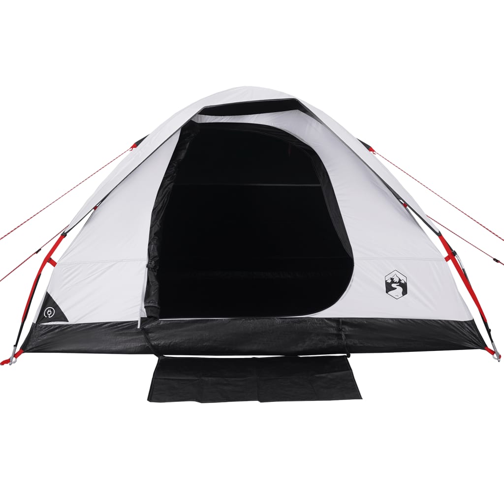 Tenda Campeggio a Cupola 4 Persone Bianca Tessuto Impermeabile 94780