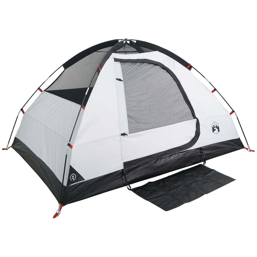 Tenda Campeggio a Cupola 4 Persone Bianca Tessuto Impermeabile 94780