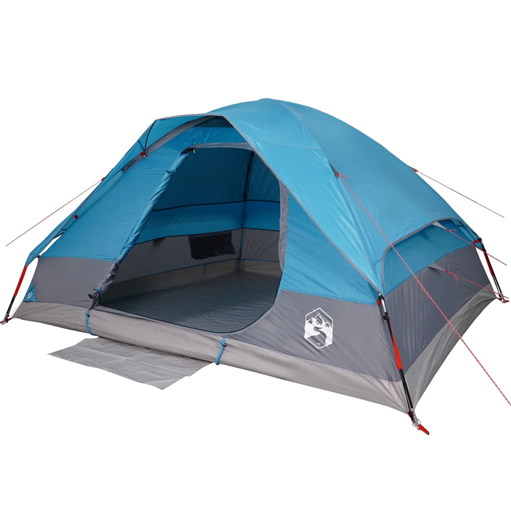 Tenda da Campeggio a Cupola per 4 Persone Blu Impermeabile 94782