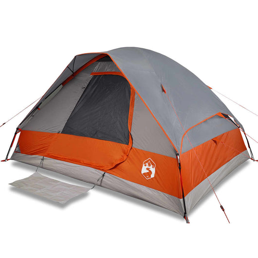 Tenda da Campeggio a Cupola 6 Persone Grigio e Arancione 94783