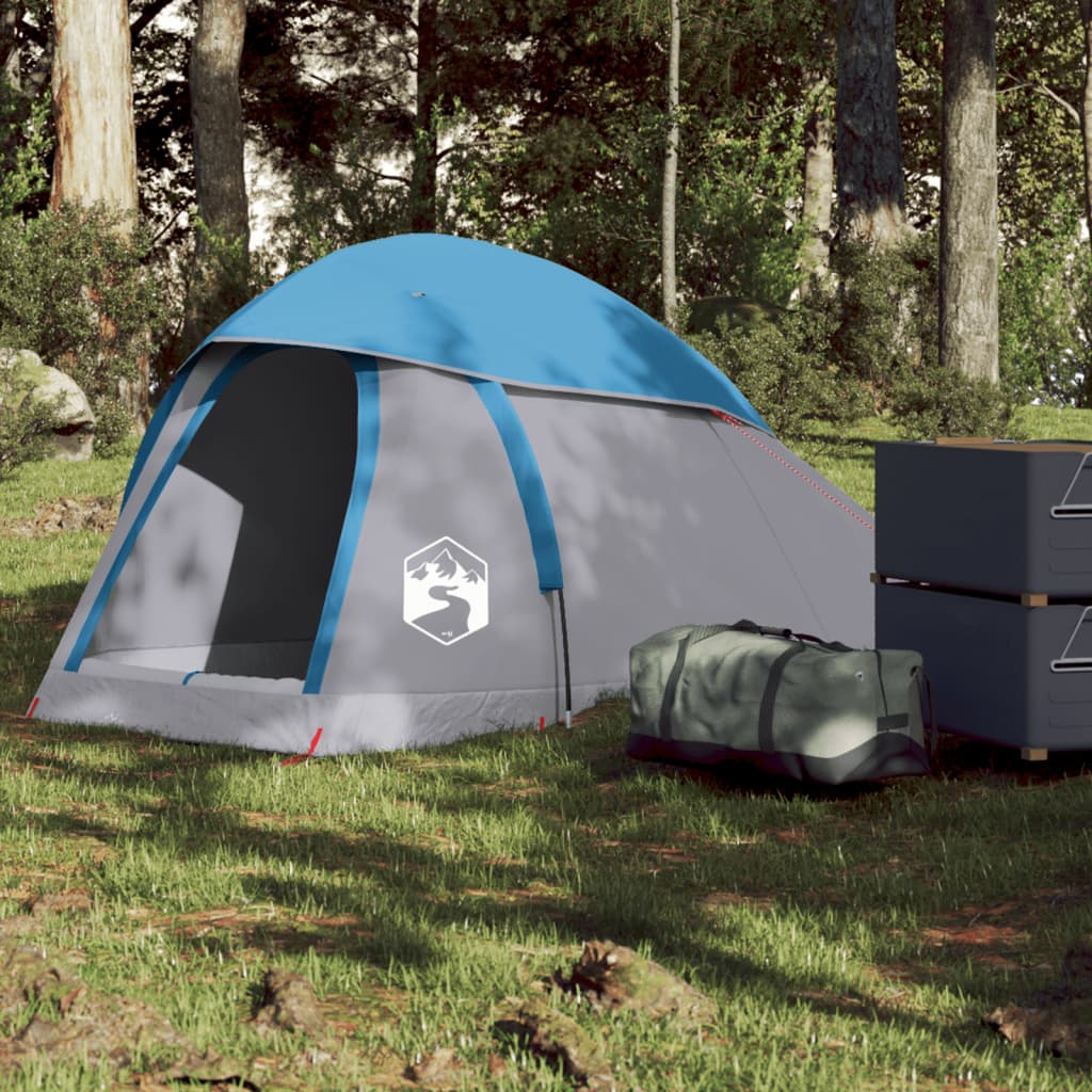 Tenda da Campeggio a Cupola per 1 Persona Blu Impermeabile 94789