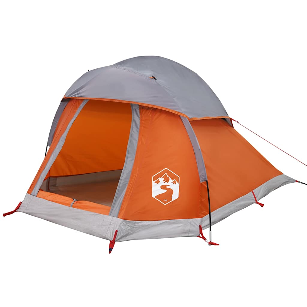 Tenda Campeggio a Cupola 1Persona Grigia Arancione Impermeabile 94790